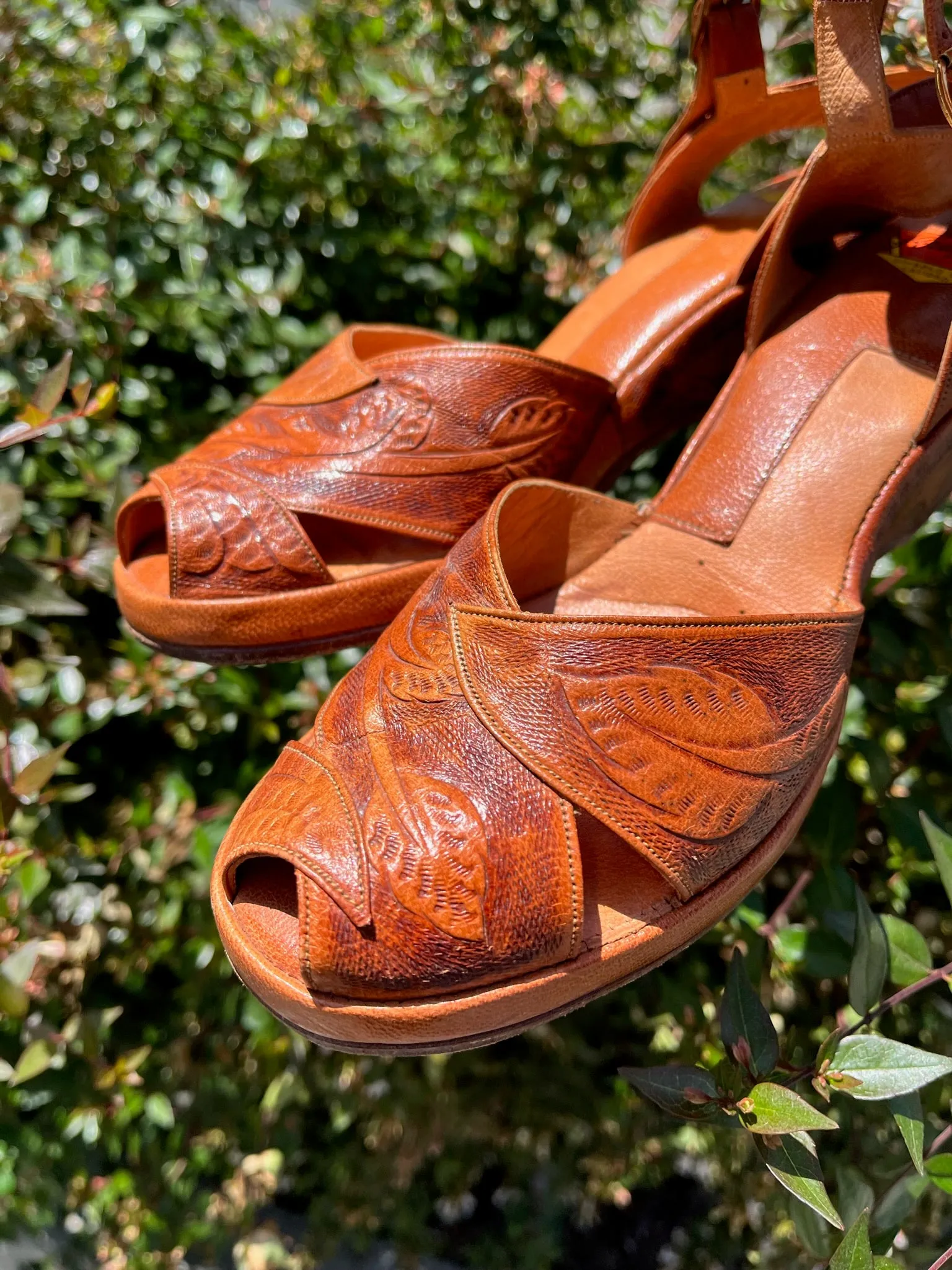 1940s Tooled Mexican Wedges
