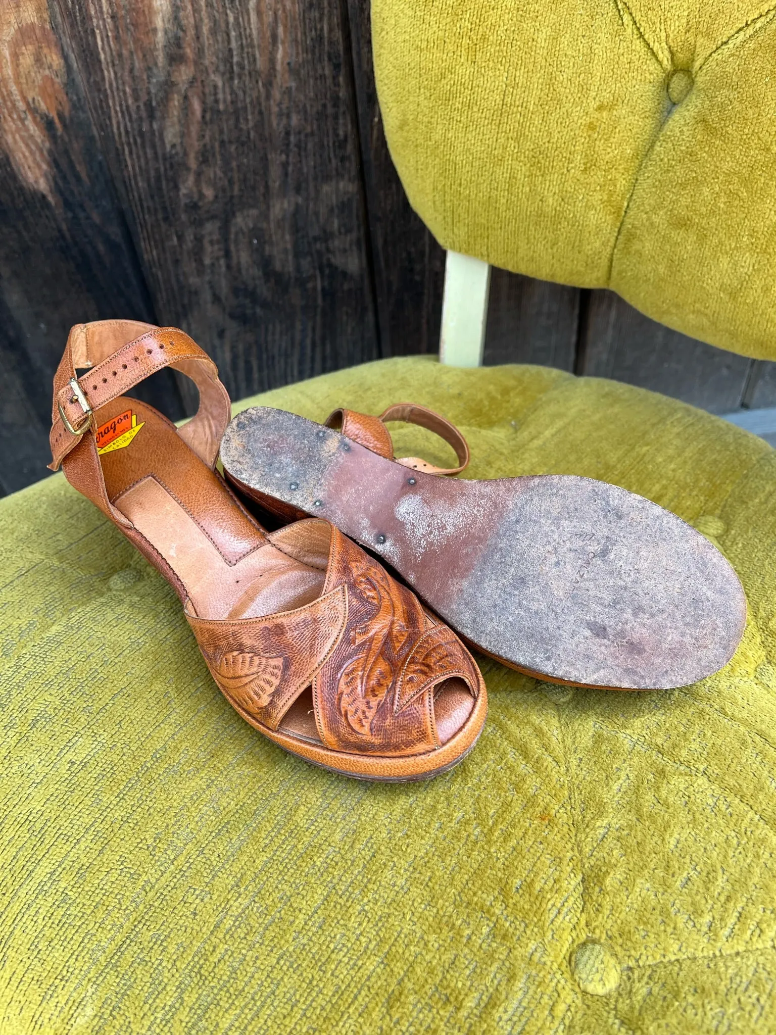 1940s Tooled Mexican Wedges