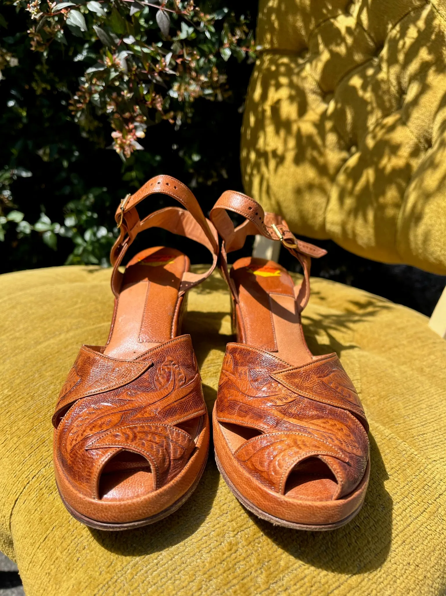 1940s Tooled Mexican Wedges