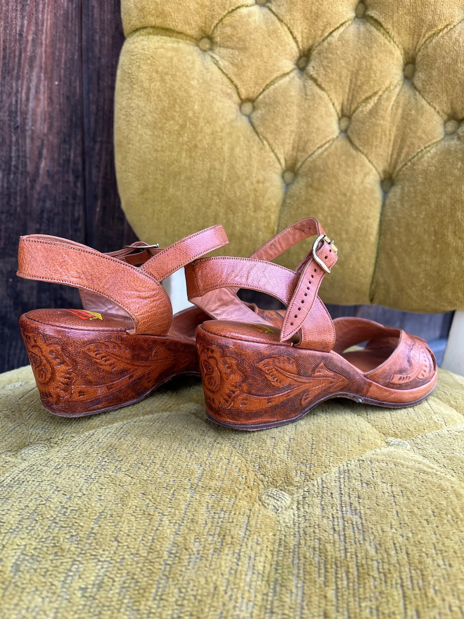 1940s Tooled Mexican Wedges