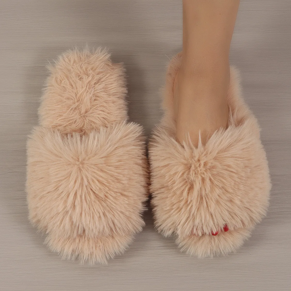 5.8CM FUR SLIPPERS FLATS