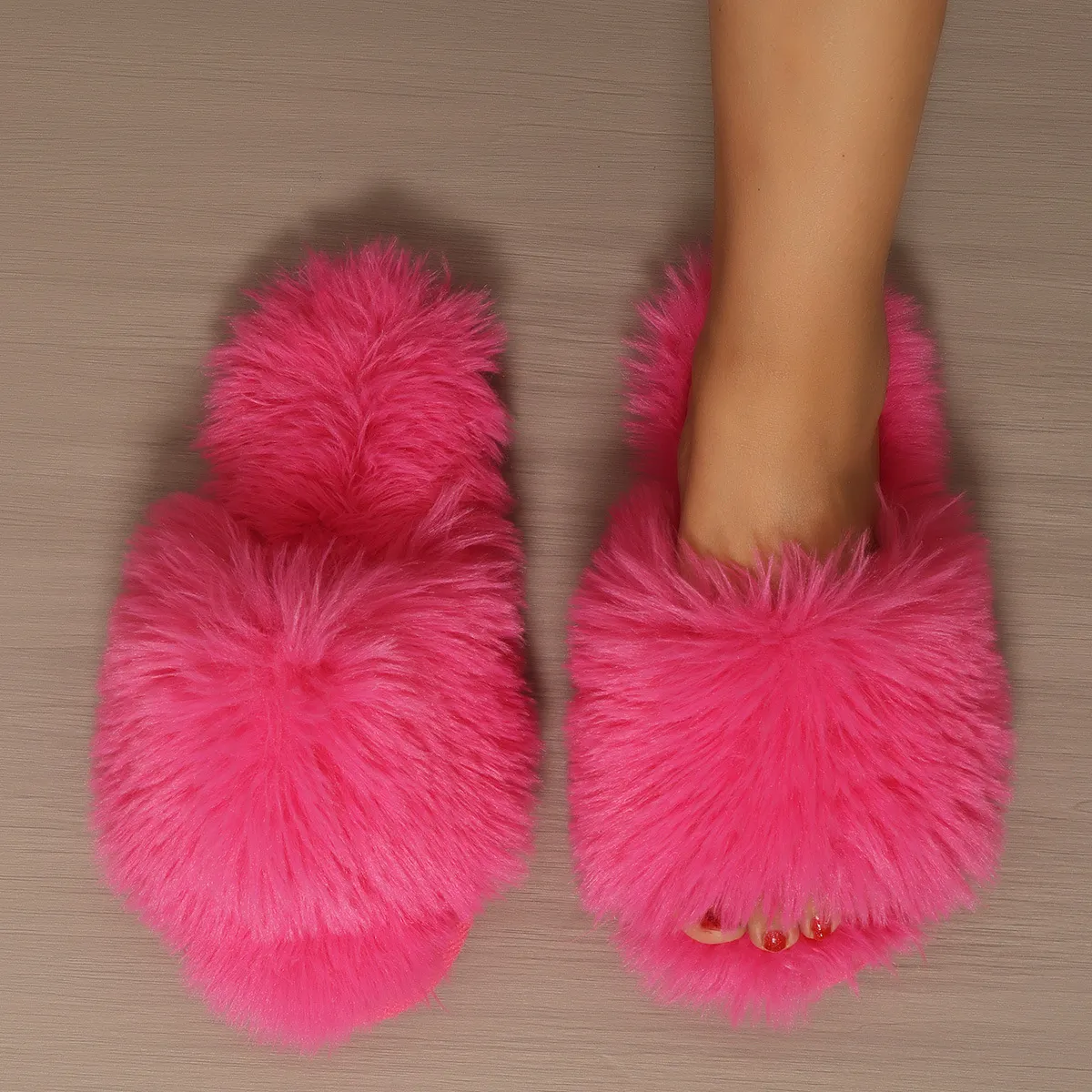 5.8CM FUR SLIPPERS FLATS