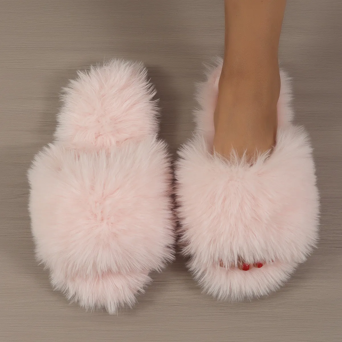 5.8CM FUR SLIPPERS FLATS
