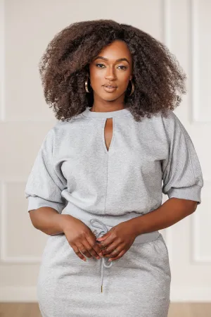 Addison Keyhole Crop Top - Heather Grey