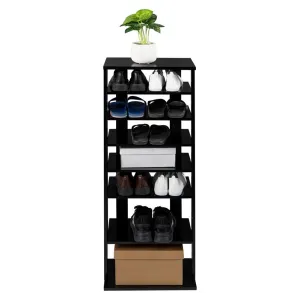 ALICIAN 7-layer Wooden Shoe Rack Storage Mount Household Furniture Room Organizer Black