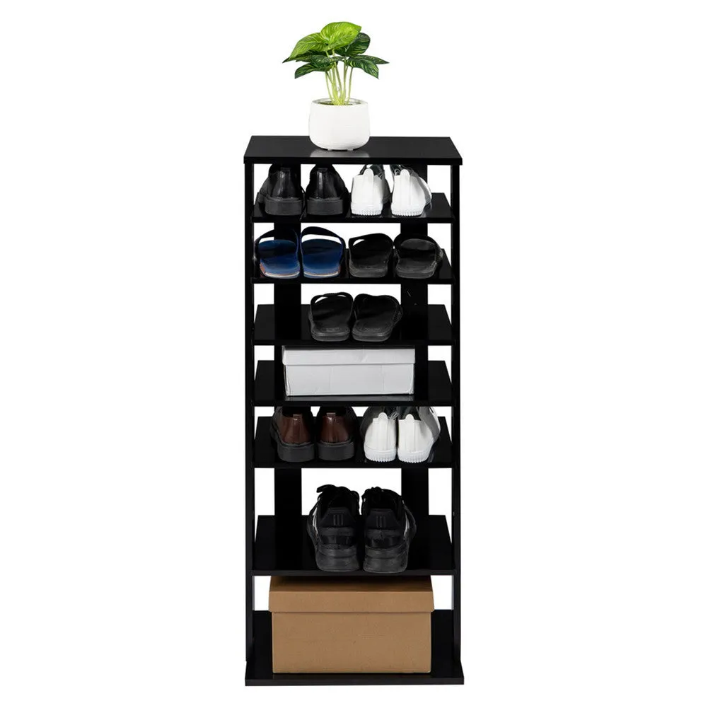 ALICIAN 7-layer Wooden Shoe Rack Storage Mount Household Furniture Room Organizer Black