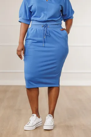 Aliya Side Zip Skirt - Cobalt Blue