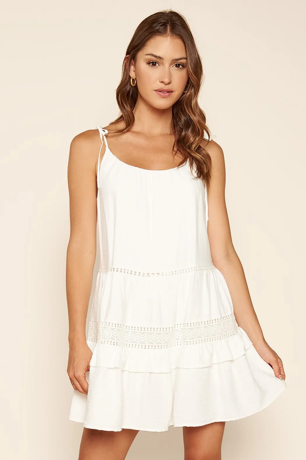 All About You Lace Trim Mini Dress