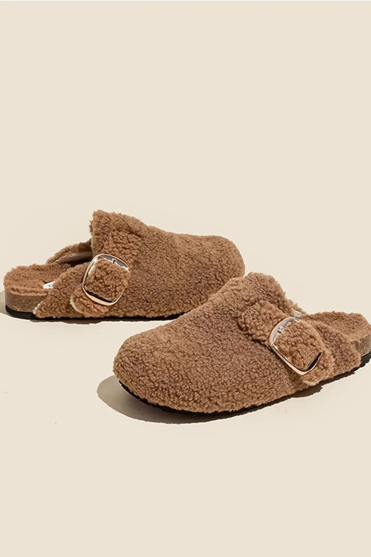 Amozae-Solid Plush Slip-on Flats