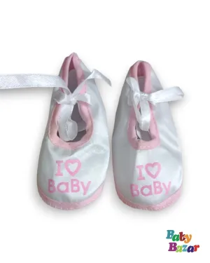Baby Girl Summer Shoes In I Love Baby Print