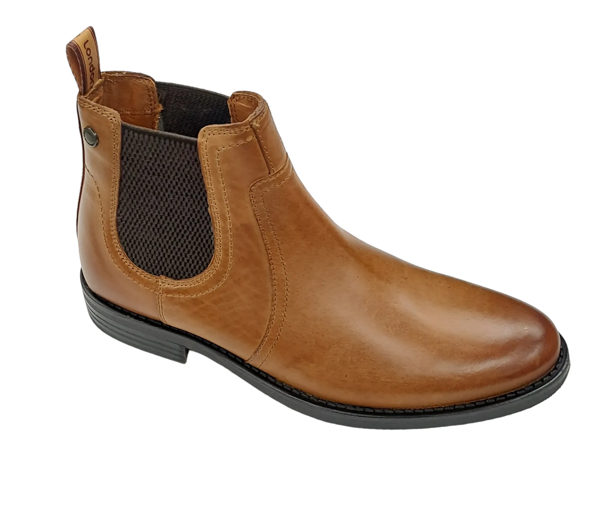 Base London Bateman Leather Pull Up Chelsea Boot - Tan
