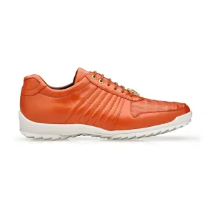 Belvedere Astor 33599 Men's Shoes Orange Exotic Crocodile / Calf-Skin Leather Casual Sneakers (BV3093)