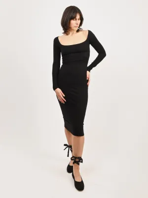 Black El Tigre Midi Dress