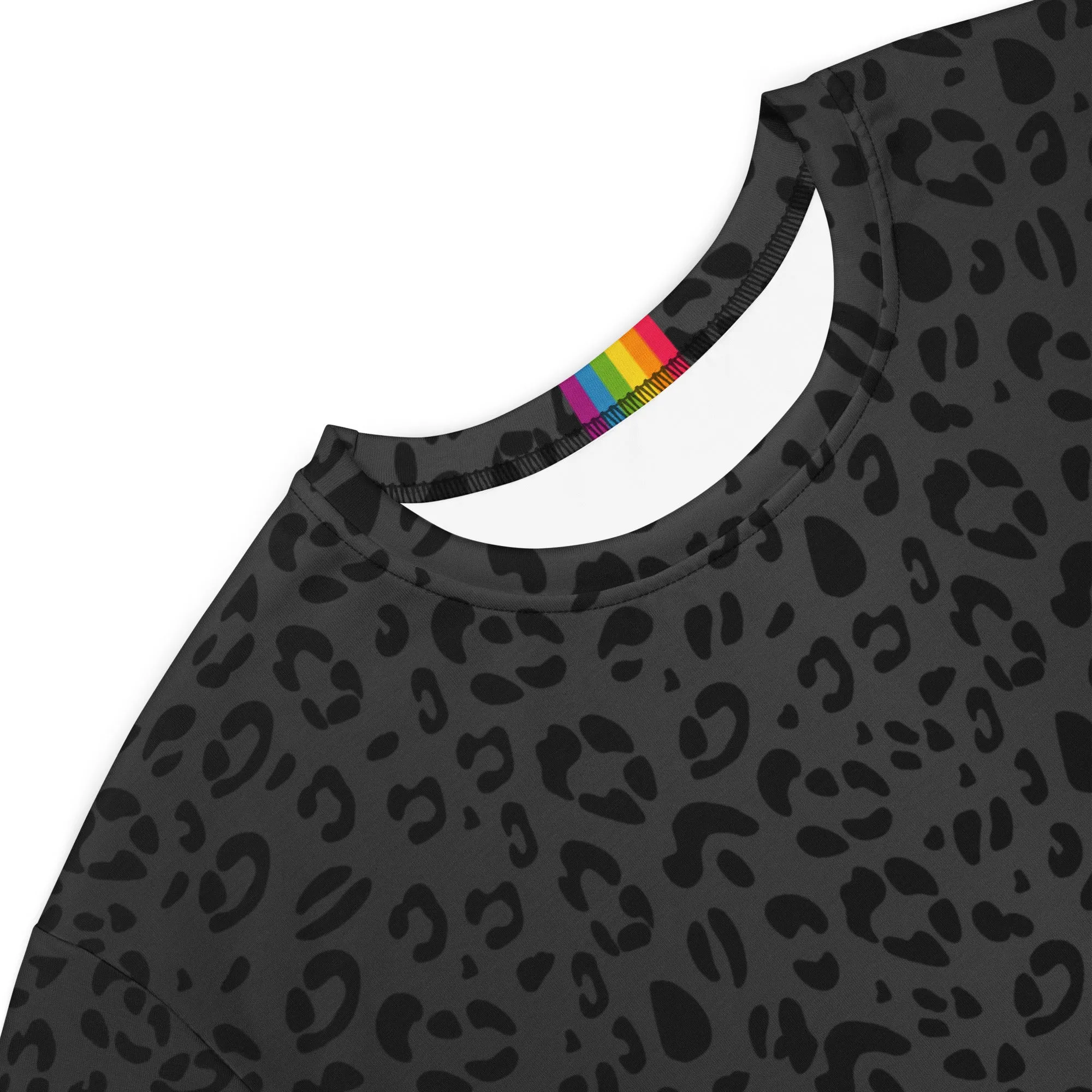 Black Leopard Print T-shirt Dress