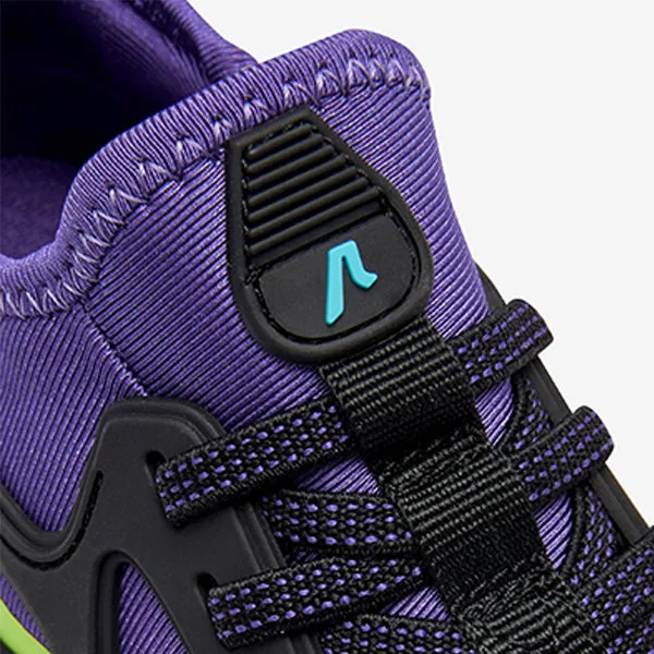 Black/Lime/Purple Elastic Lace Trainers (Older Boys)