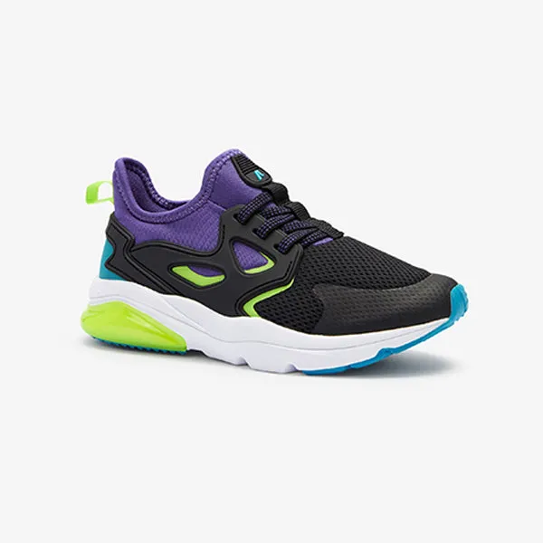 Black/Lime/Purple Elastic Lace Trainers (Older Boys)