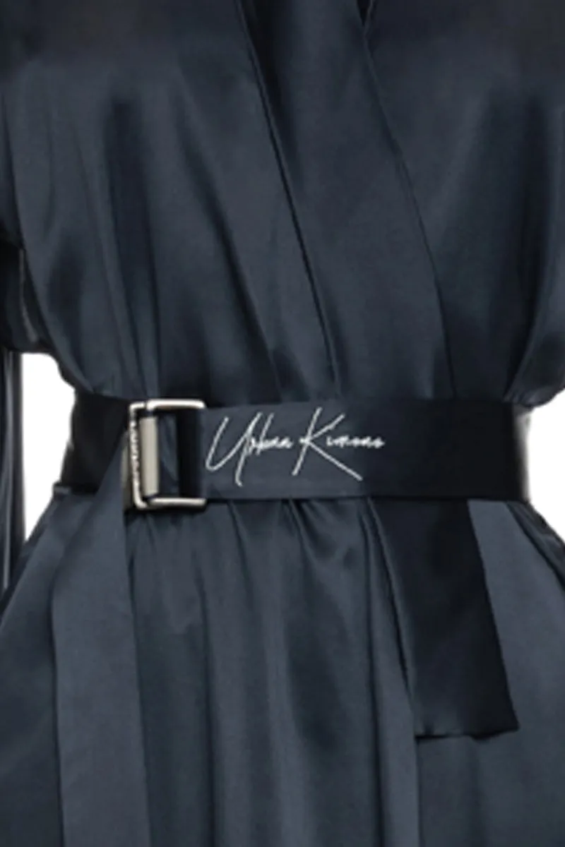 Blue Navy Pure Silk Tiger Kimono