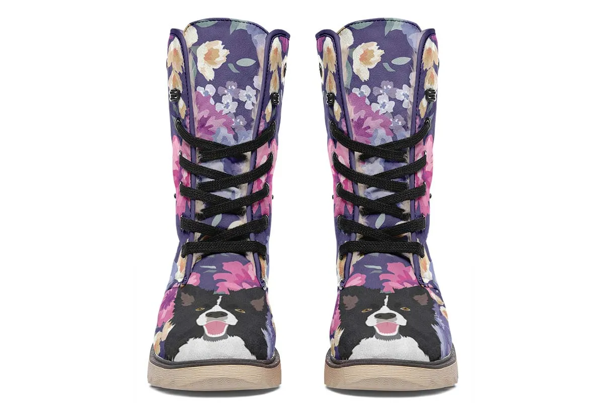 Border Collie Dog Portrait Polar Vibe Boots