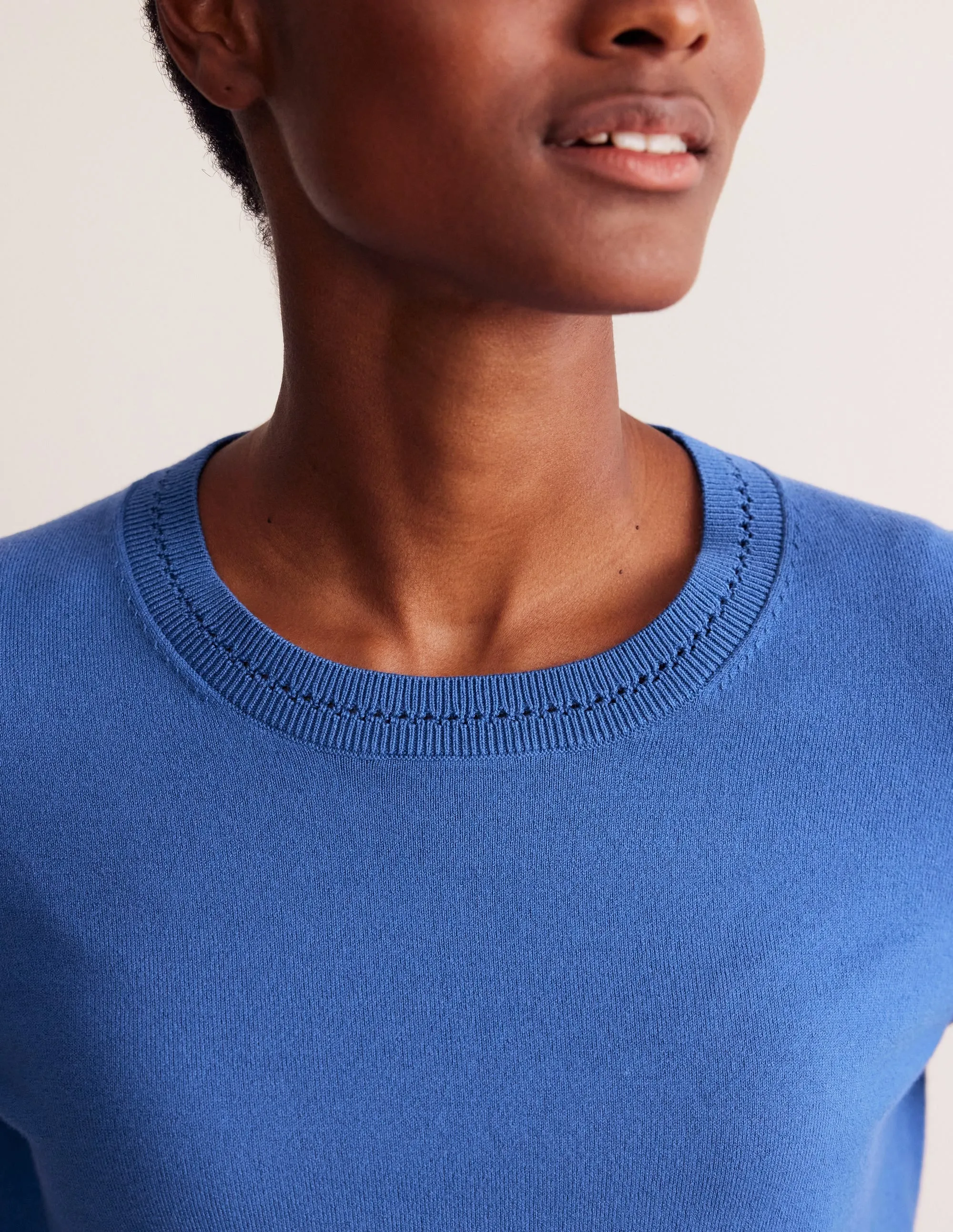 Catriona Cotton Crew Jumper-Blue Jay