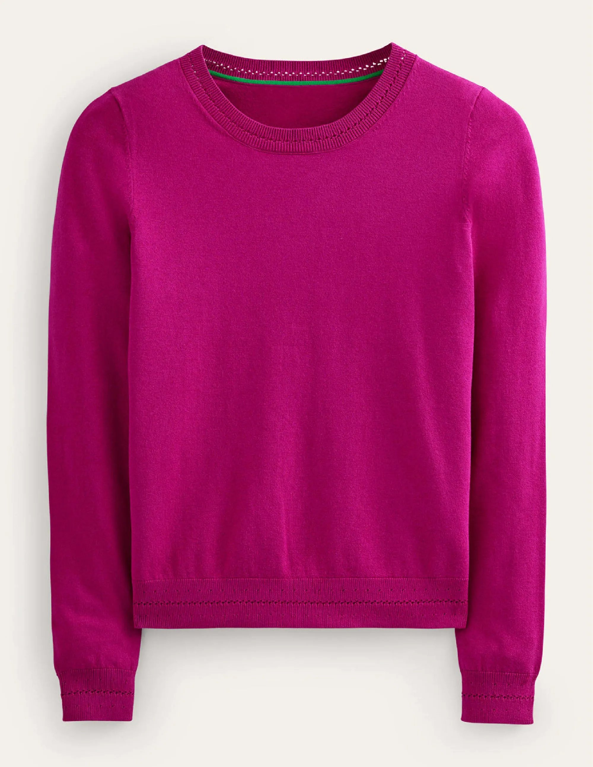 Catriona Cotton Crew Jumper-Festival Fuchsia