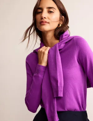 Catriona Cotton Crew Jumper-Jewel Purple