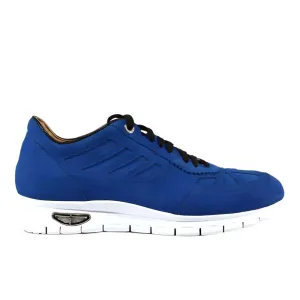 Cesare Paciotti Luxury Italian Men's Designer Shoes Cam Denim Blue / Black Suede Sneakers (CPM3145)