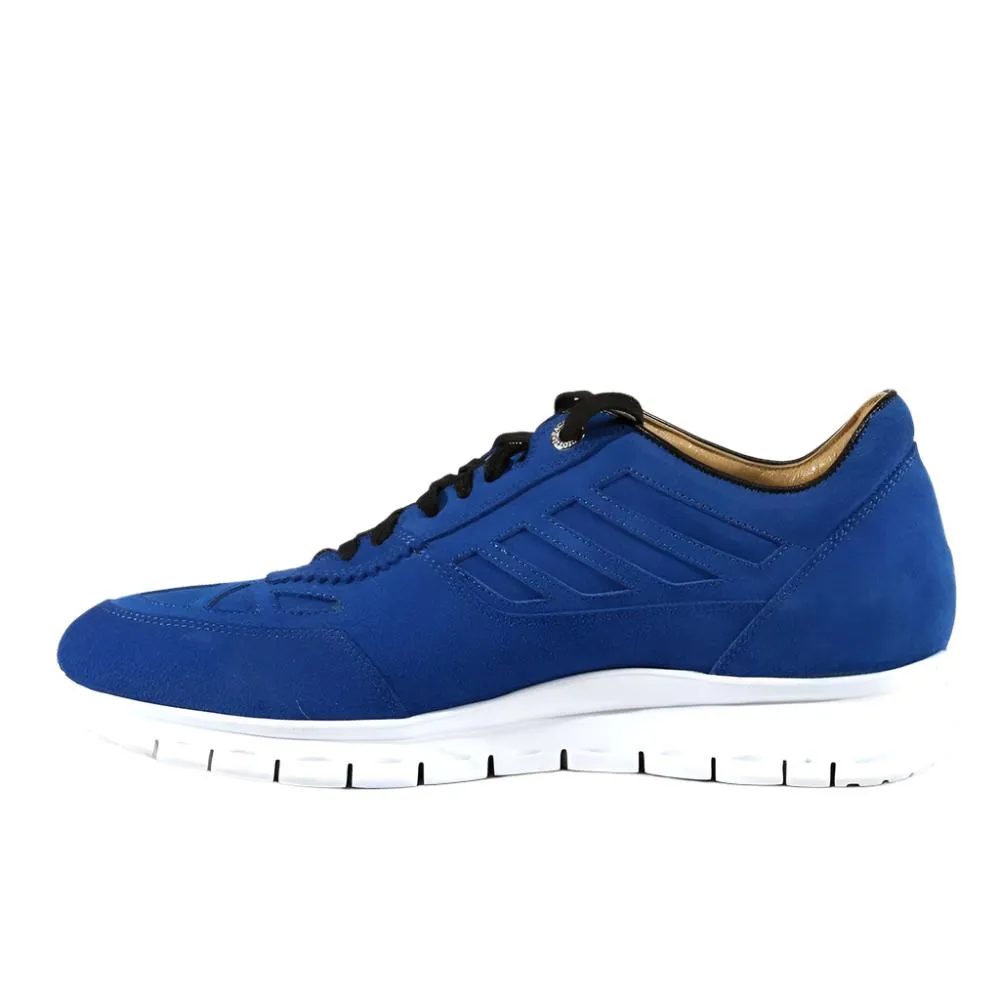 Cesare Paciotti Luxury Italian Men's Designer Shoes Cam Denim Blue / Black Suede Sneakers (CPM3145)