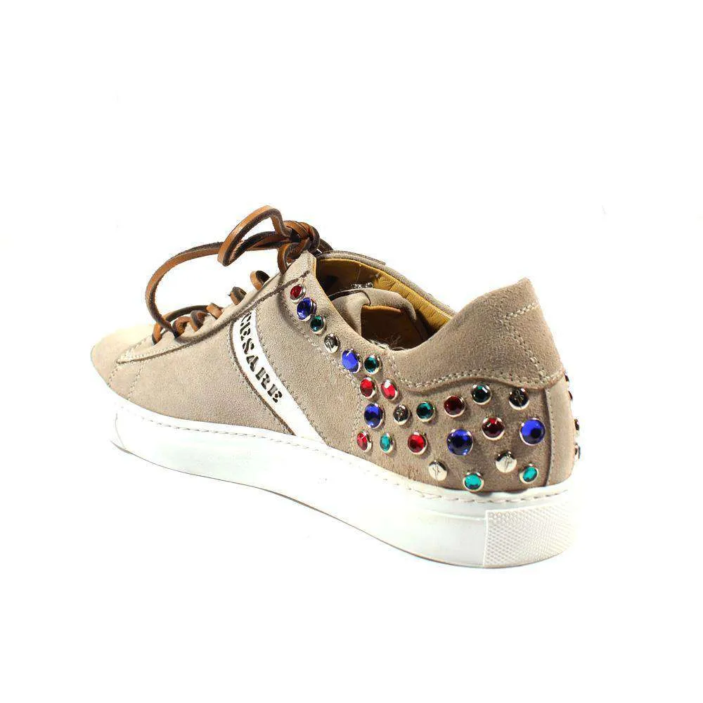 Cesare Paciotti Luxury Italian Men's Designer Shoes Cam Sasson Calf Bianco Leather Sneakers (CPM2431)