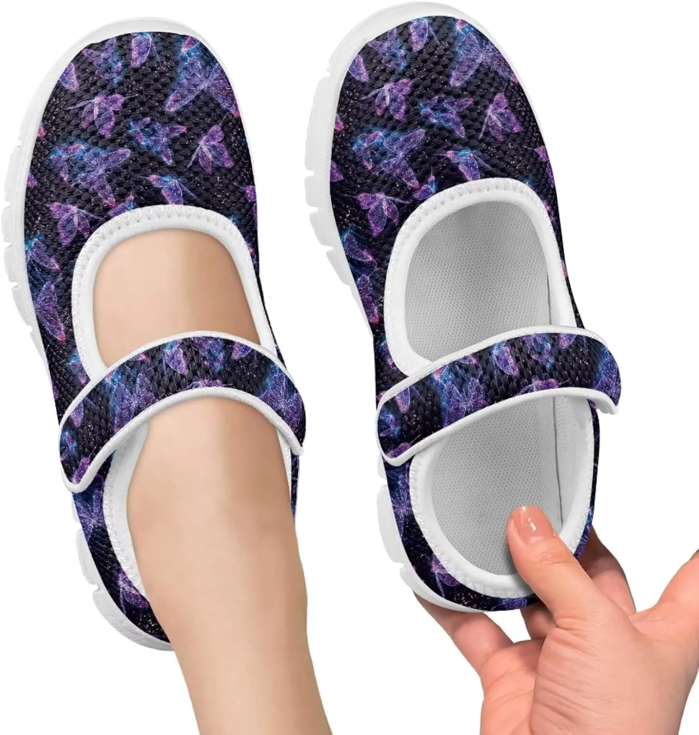 chaqlin Kids Strap Casual Shoes Girls Lightweight Mary Jane Shoes Breathable Non Slip Sports Sneakers for School