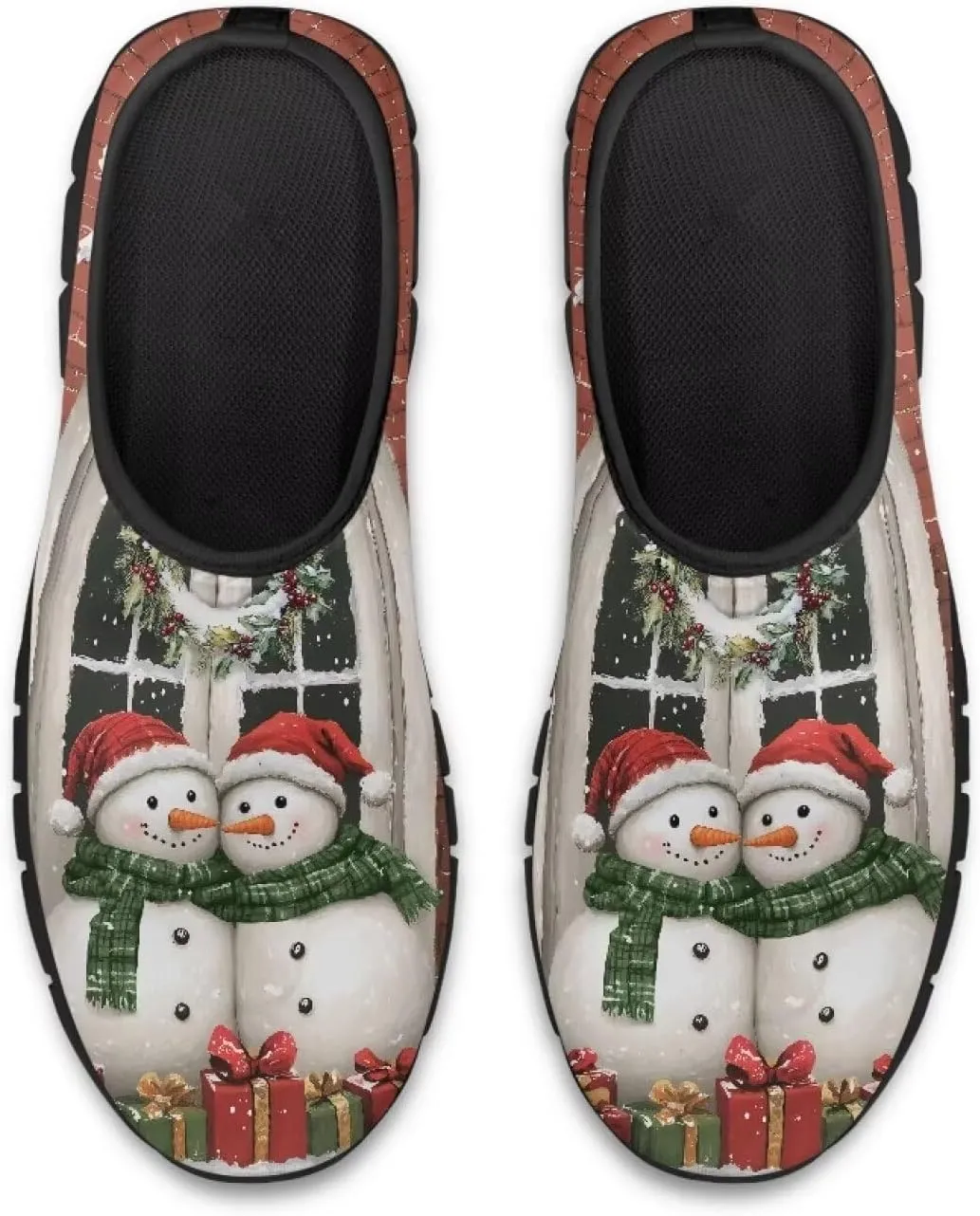 Christmas Sneakers for Women Cozy Low-Top Hands Free Casual Anti-Skid Sneakers Slip On Lightweight Travel Shoes for Teen Girls US 5.5-11.5