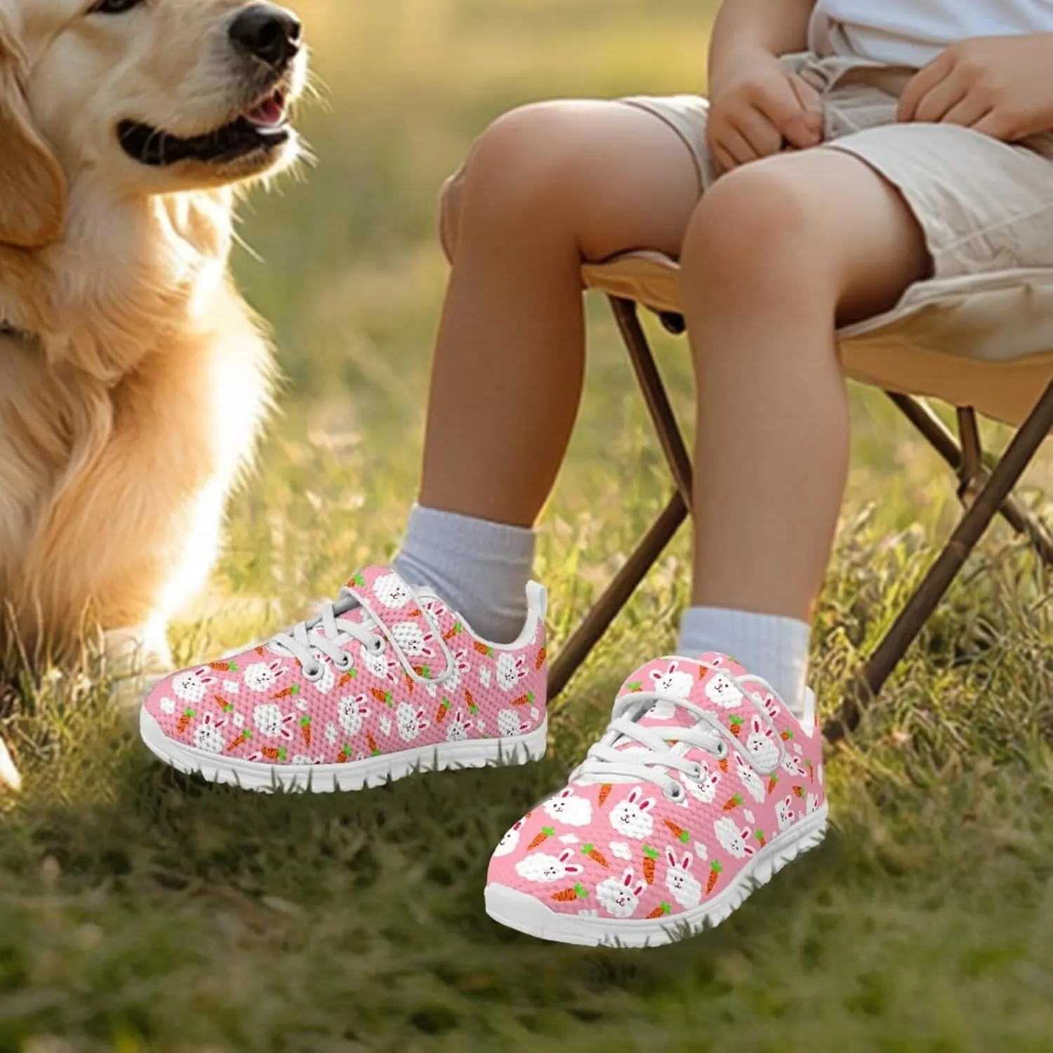 Coloranimal Kids Sneakers Boys Running Shoes Mesh Sports Shoes Slip On Sneakers Girls Shoes Cute Tennis Shoes with Hook and Loops