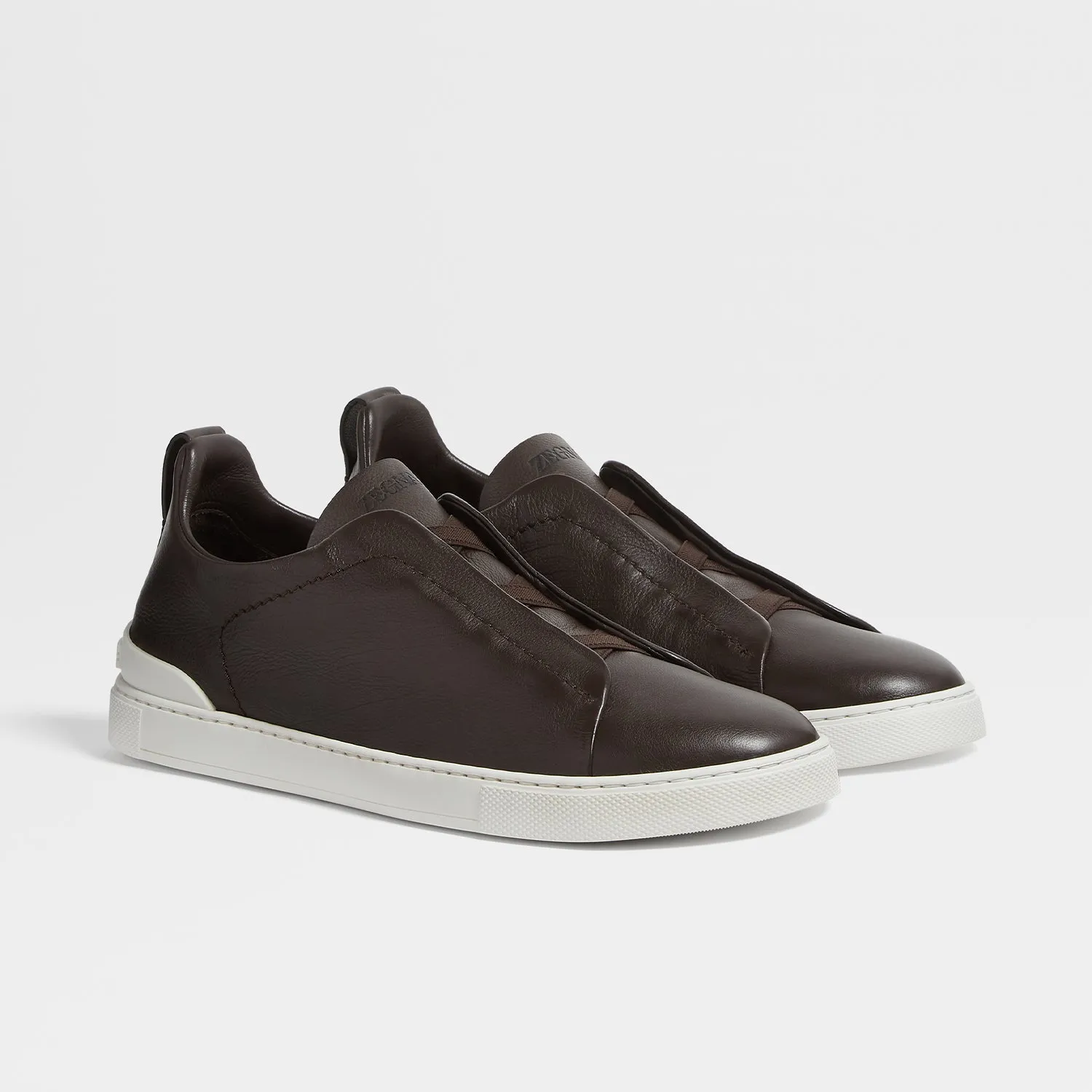DARK BROWN TRIPLE STITCH™ SECONDSKIN SNEAKERS