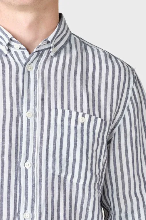 DENNIS Striped Shirt cream navy