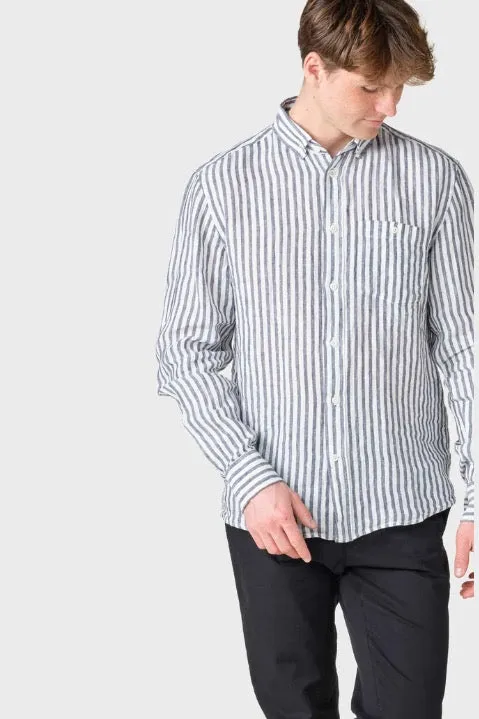 DENNIS Striped Shirt cream navy