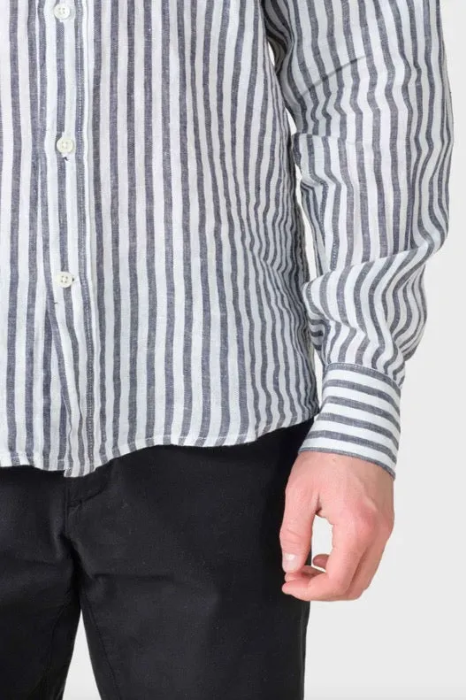 DENNIS Striped Shirt cream navy