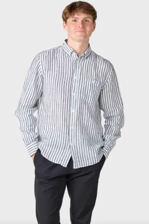 DENNIS Striped Shirt cream navy