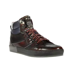 Dico by Corvari Mens Dover Bordo Burgundy Zippered High-Top Sneakers (COR1016)