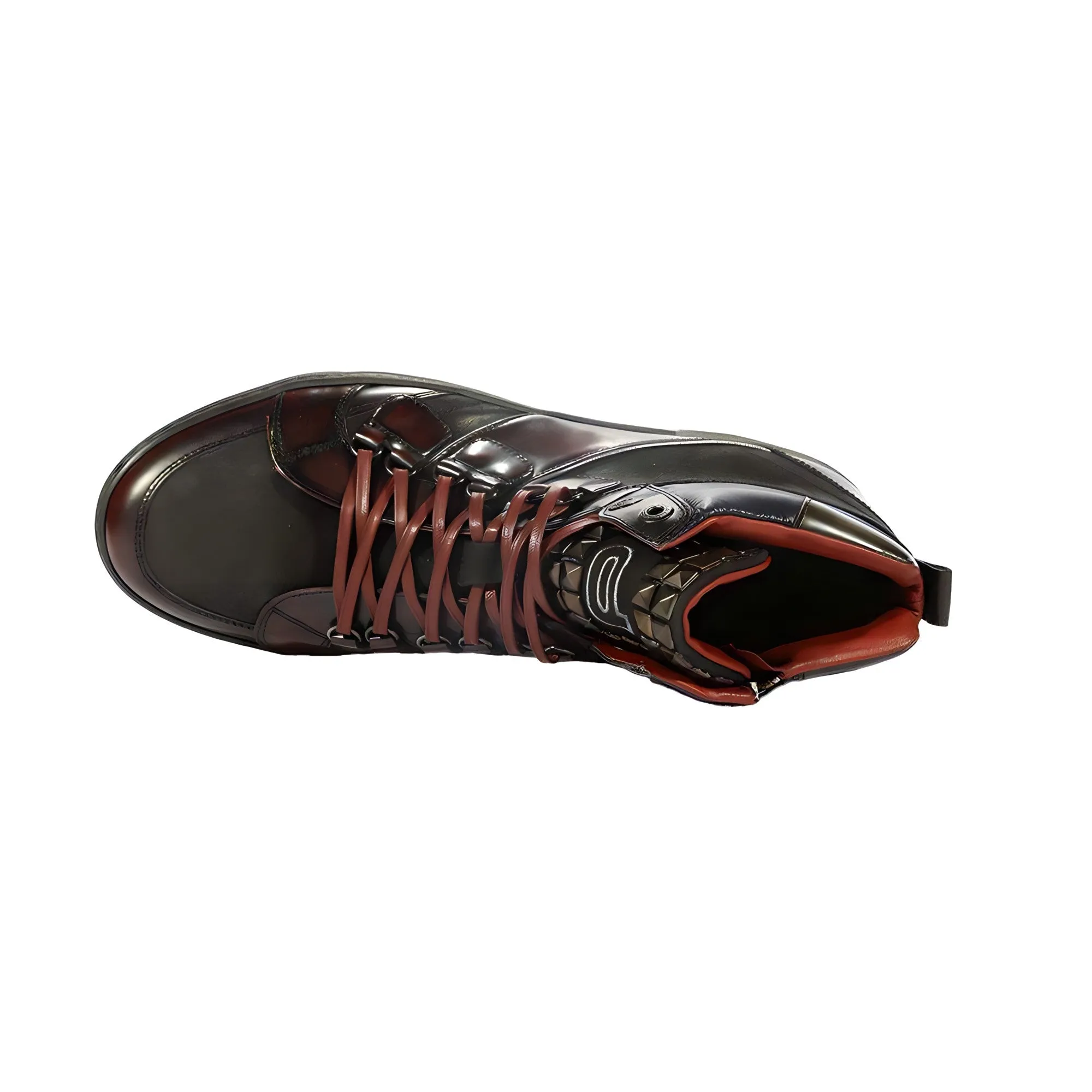 Dico by Corvari Mens Dover Bordo Burgundy Zippered High-Top Sneakers (COR1016)