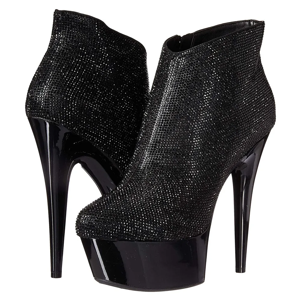 Ellie Shoes Andi 6" Stiletto Rhinestone Platform Bootie