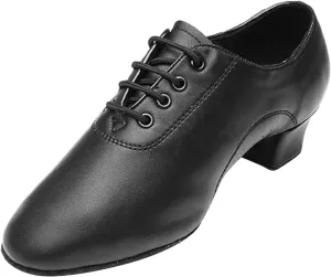 EnJoCho Baby Summer Sandals Shoes Boys Modern Dance Shoes Prom Ballroom Latin Dance Shoes Solid Color Lace Up (Black, 28)