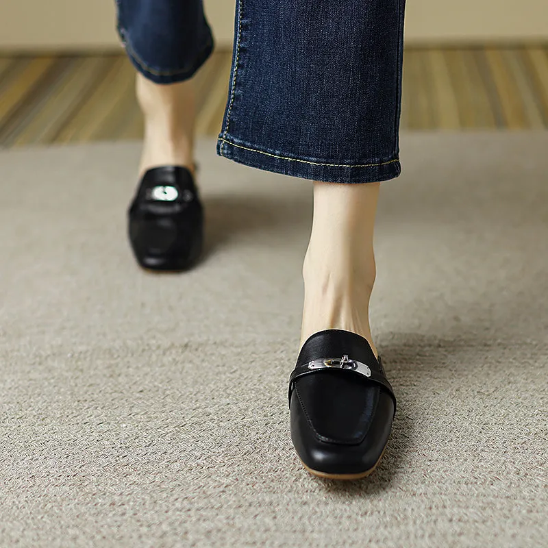 Erin Black Loafer Mules