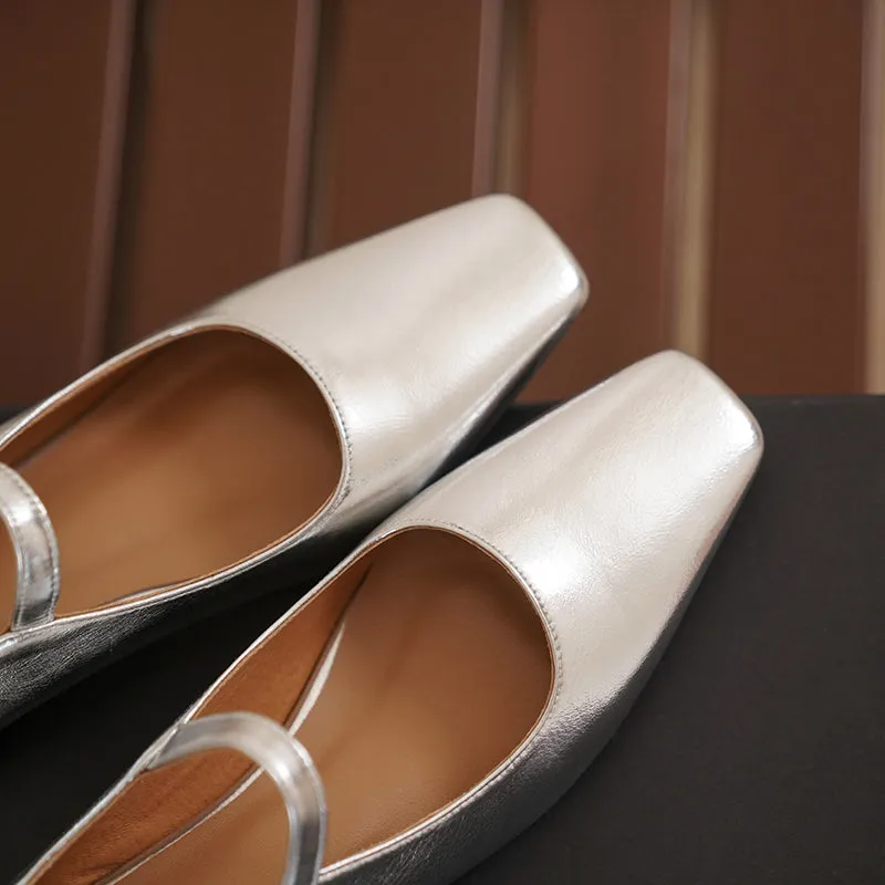Flor Silver Mary Jane Shoes