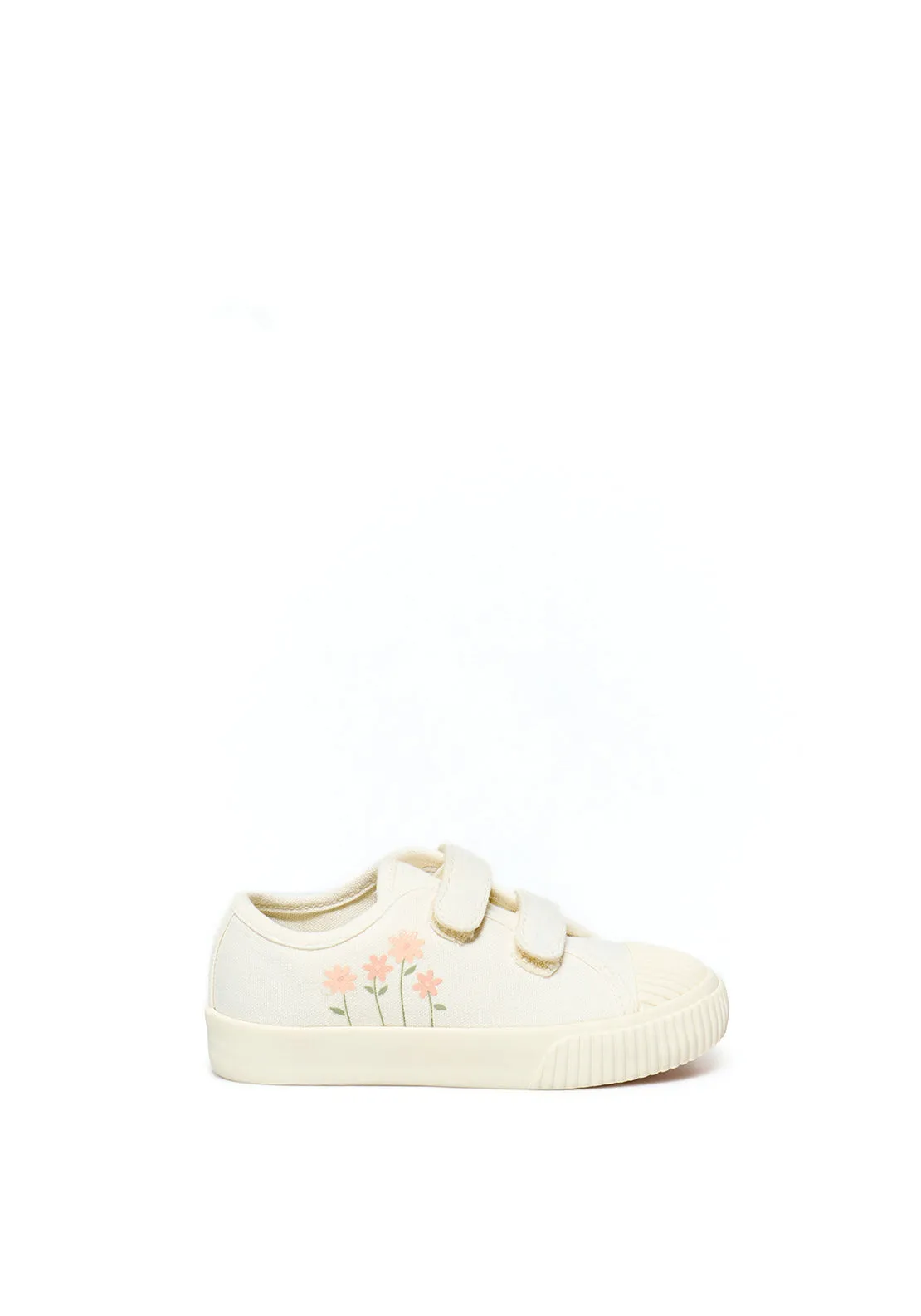 Floral-print trainers - Cream