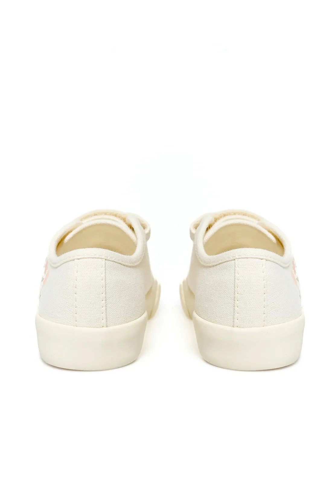 Floral-print trainers - Cream