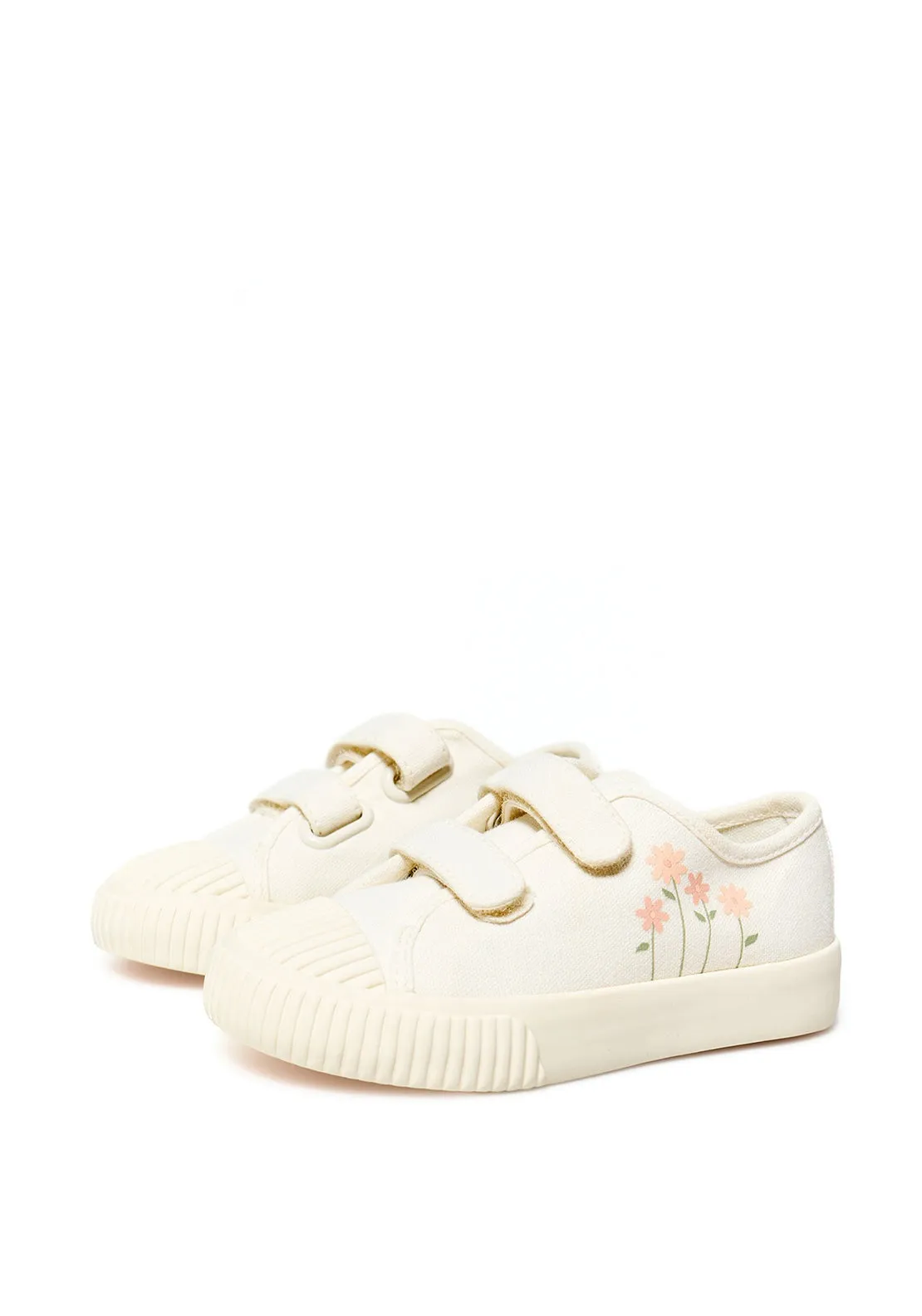 Floral-print trainers - Cream