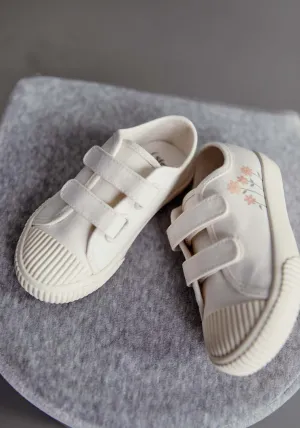 Floral-print trainers - Cream