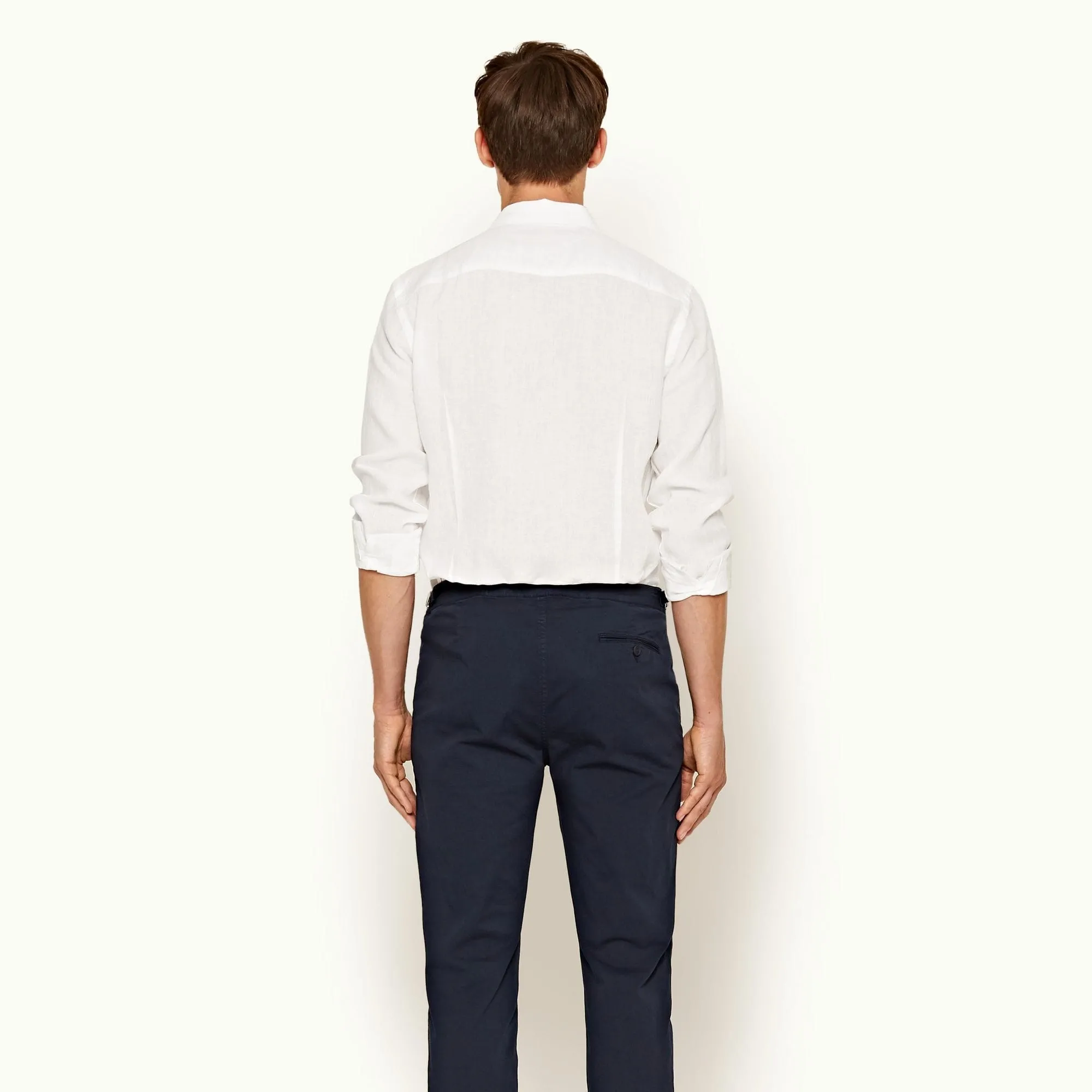 Giles Linen White Tailored-Fit Shirt