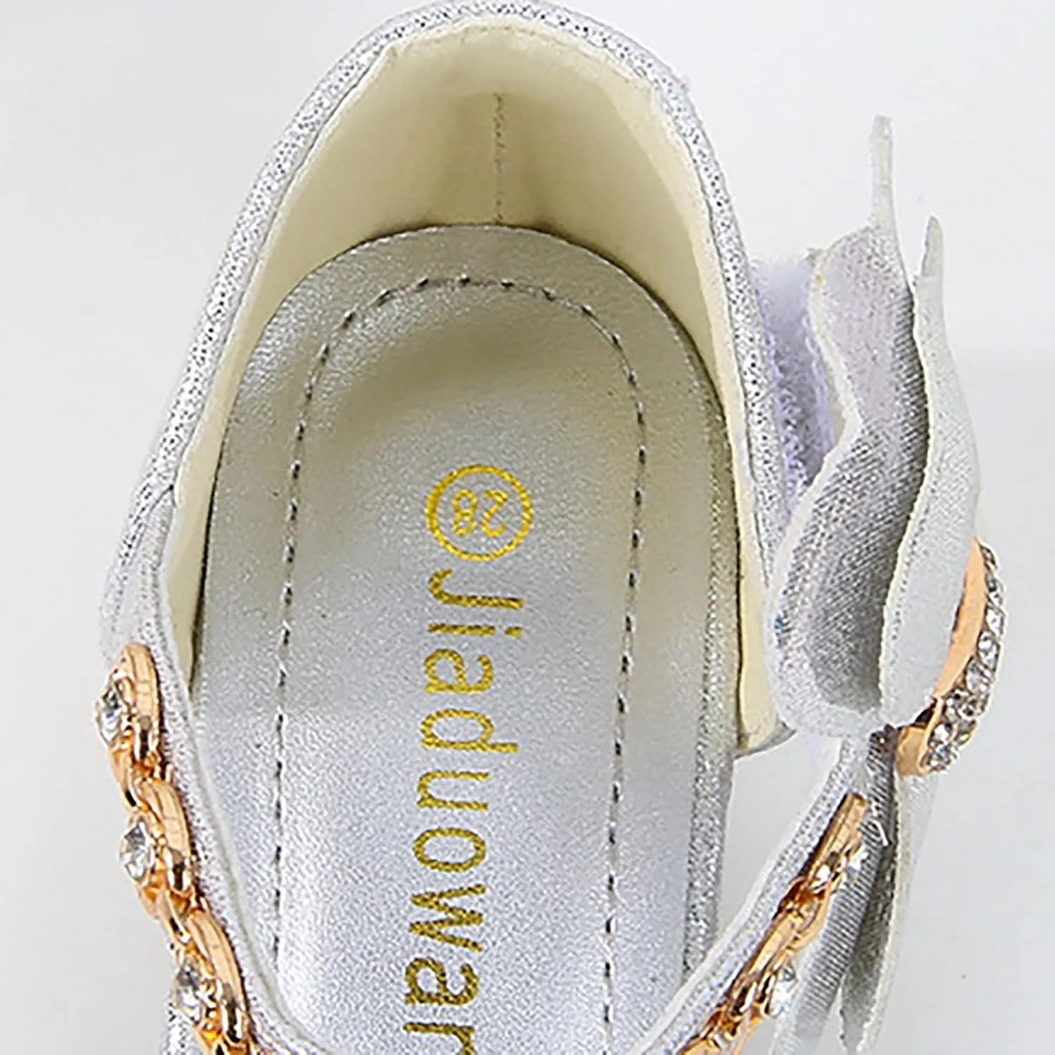 Girls Glitter Dress Shoes Mary Jane Princess Flats Low Heels Flower Wedding Party Footwear for Little/Big Kids
