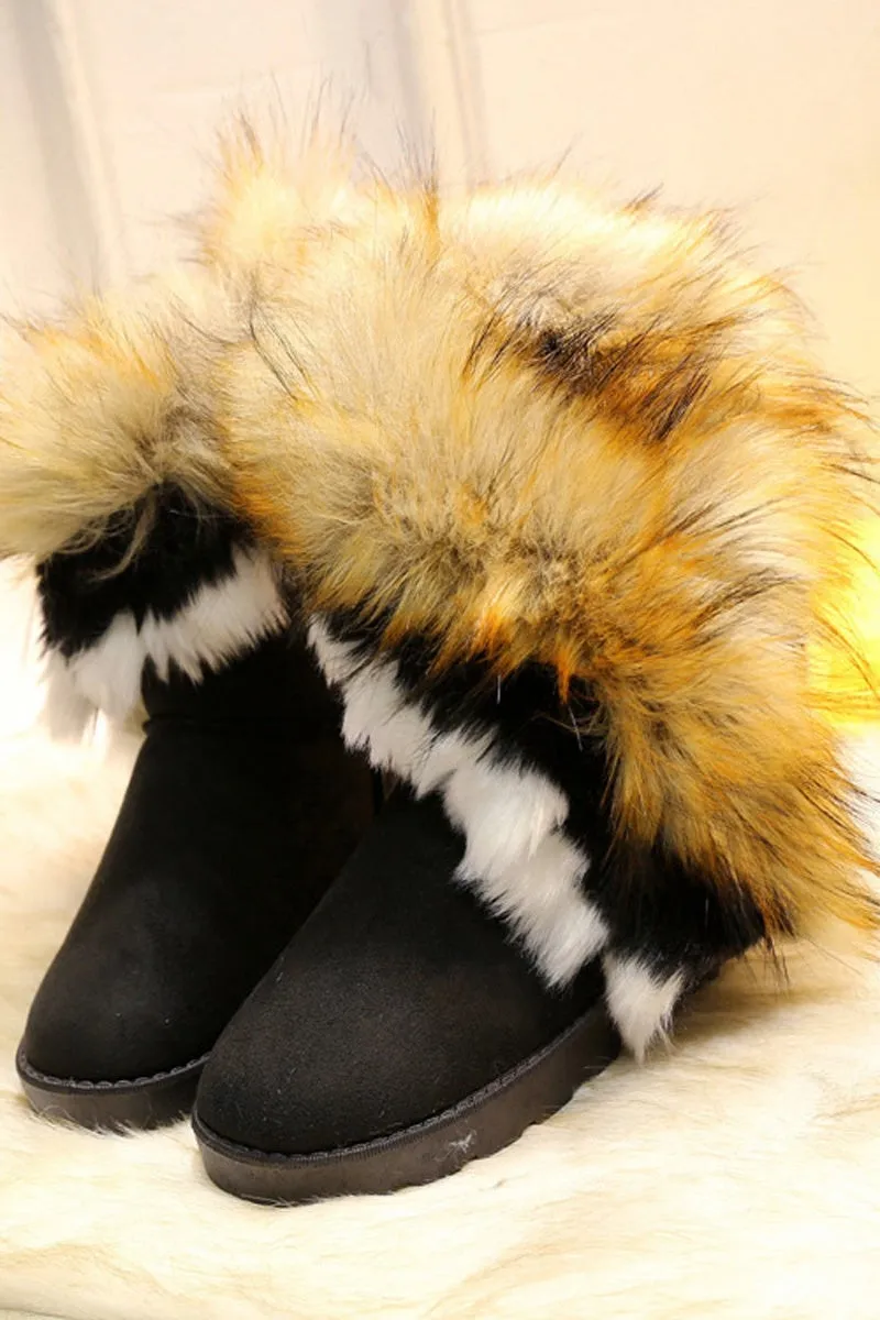 Gradient Plush Decor Flats Booties