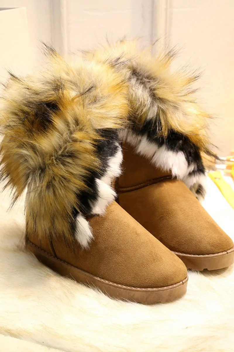 Gradient Plush Decor Flats Booties